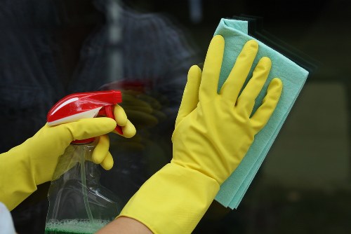 Carpet cleaning service equipment and fresh cleaned flooring